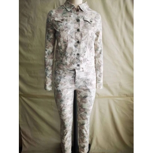 斜紋印花夾克、斜紋印花褲子